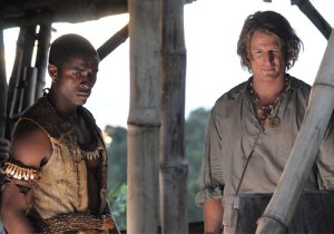 Crusoe, right, and his friend Friday, left ...